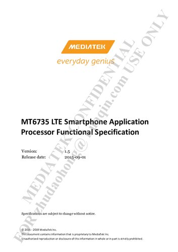 MT6735 LTE Smartphone Application Processor Functional Specification