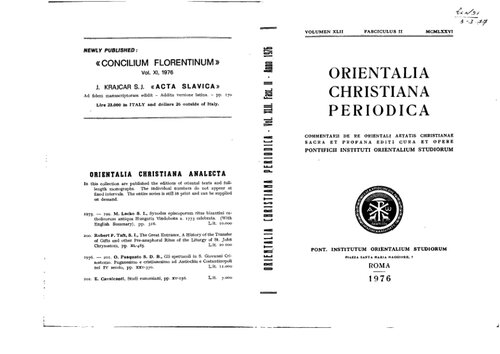 Orientalia Christiana Periodica