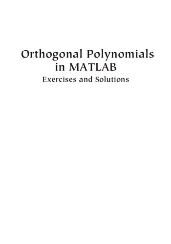 Orthogonal polynomials in MATLAB : exercises and solutions
