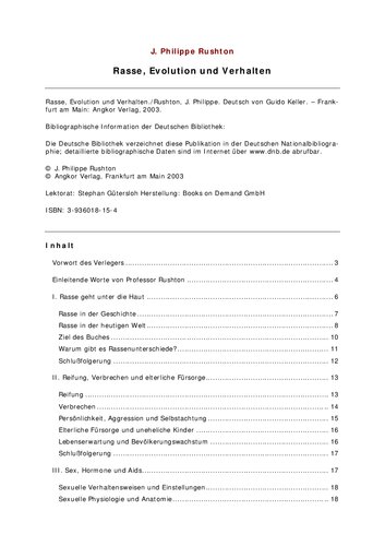 J. Philippe Rushton - Rasse, Evolution und Verhalten