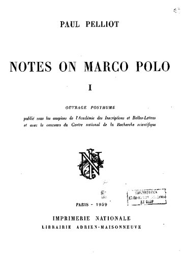 Notes on Marco Polo