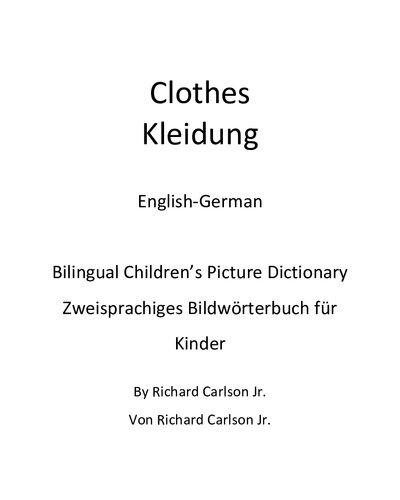 Clothes Picture Dictionary English-German