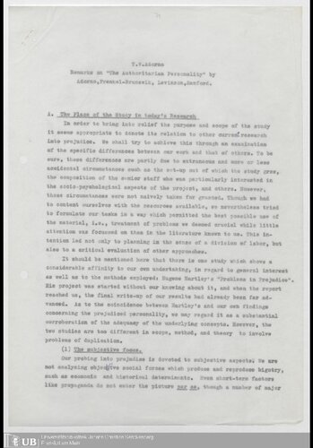 Remarks on the Authoritarian Personality