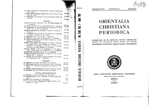 Orientalia Christiana Periodica