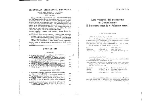 Orientalia Christiana Periodica