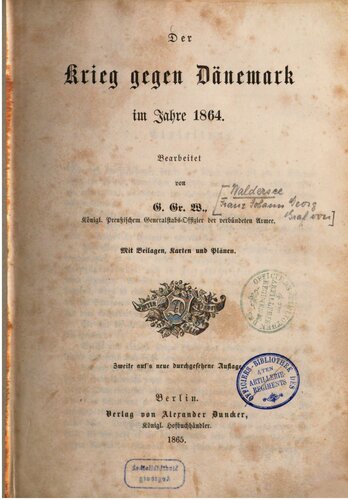 Der Krieg gegen Dänemark im Jahre 1864