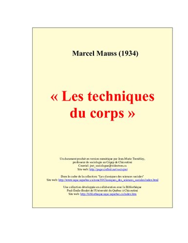 Les techniques du corps