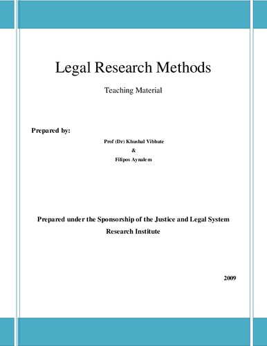 Legal Research Methods: Teaching Material