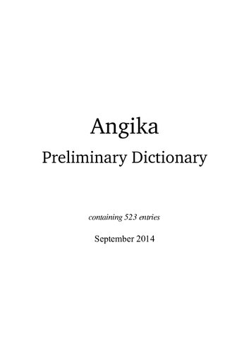 Angika Preliminary Dictionary