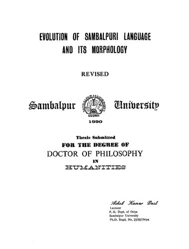 Evolution of Sambalpuri language and its morphology
