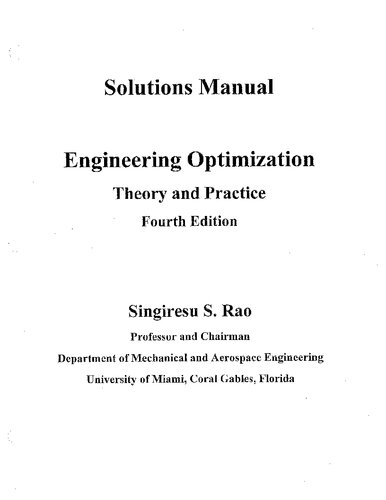 Engineering Optimization (Solution manual)
