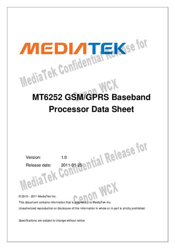 MT6252 GSM/GPRS Baseband Processor Datasheet