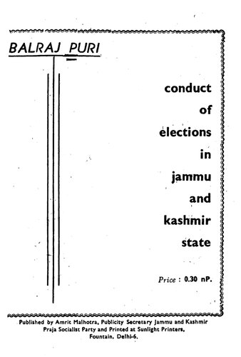 Conduct of elections in Jammu and Kashmir State