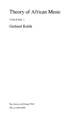 Theory of African music, Volume 1