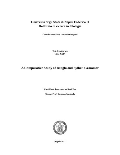 A Comparative Study of Bangla and Sylheti Grammar