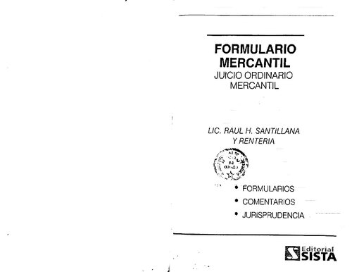 Formulario mercantil : juicio ordinario mercantil