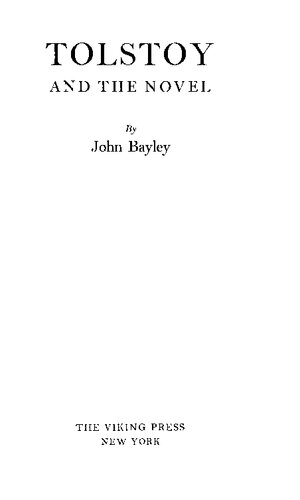 Tolstoy and the Novel