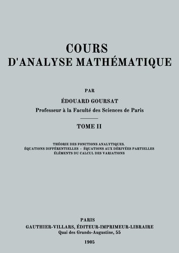 Cours d'analyse mathématique