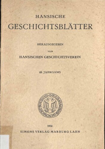 Hansische Geschichtsblätter (Jahrgang 1950)