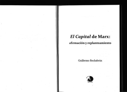 El Capital de Marx. Afirmación y Replanteamiento