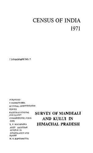 Survey of Mandeali and Kului in Himachal Pradesh