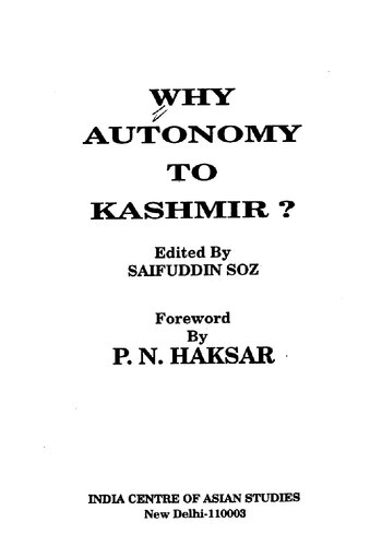 Why autonomy to Kashmir?