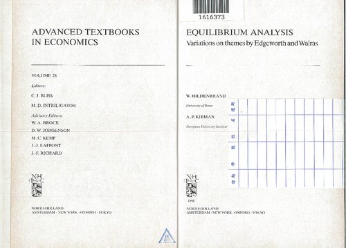 Equilibrium Analysis : variations on themes by Edgeworth and Walras