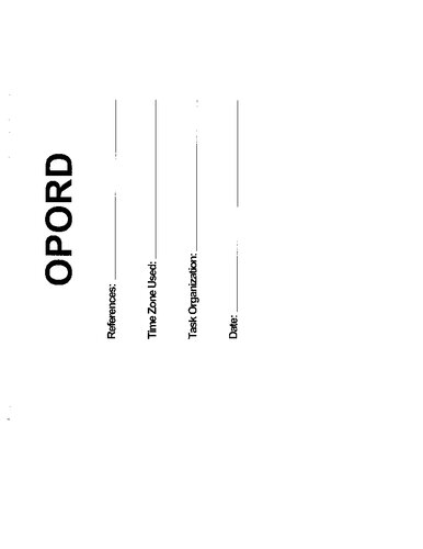 Commandos Operation Order Outline IBOLC