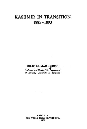 Kashmir in transition, 1885-1893