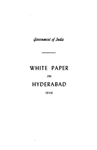 White paper on Hyderabad, 1948