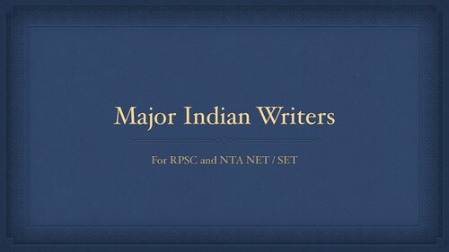 Major Indian Writers (MCQs)