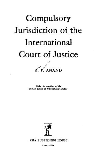Compulsory jurisdiction of the International Court of Justice.