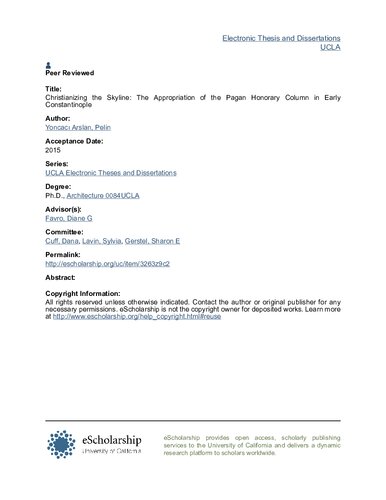 Christianizing the Skyline: The Appropriation of the Pagan Honorary Column in Early Constantinople