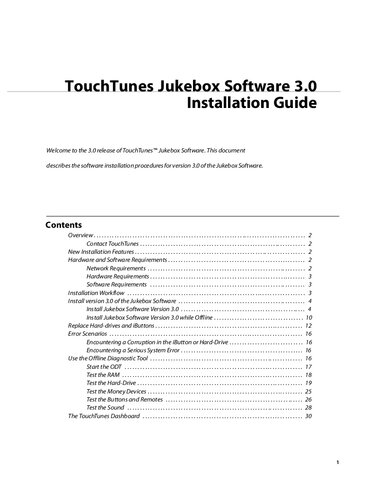 TouchTunes Software Install Guide
