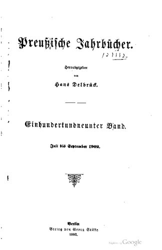 Preußische Jahrbücher