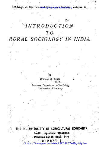 Introduction to rural sociology in India