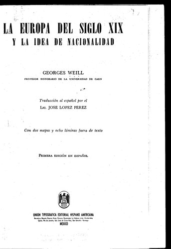 La Europa del siglo XIX y la idea de nacionalidad