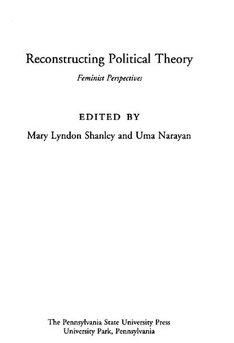 Reconstructing political theory : feminist perspectives