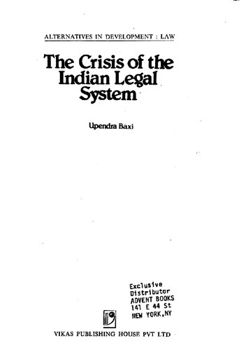 The Crisis of the Indian Legal System