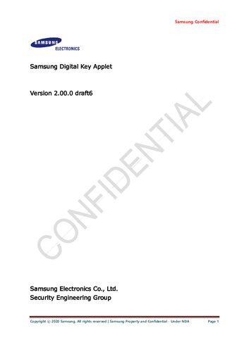 Samsung Digital Key Applet