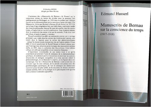 Manuscrits de Bernau sur la conscience du temps (1917-1918)