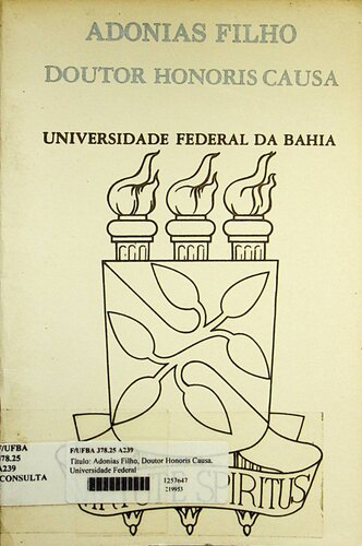 Adonias Filho, Doutor Honoris Causa, Universidade Federal da Bahia