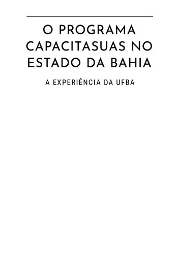 O programa CapacitaSUAS no estado da Bahia: a experiência da UFBA