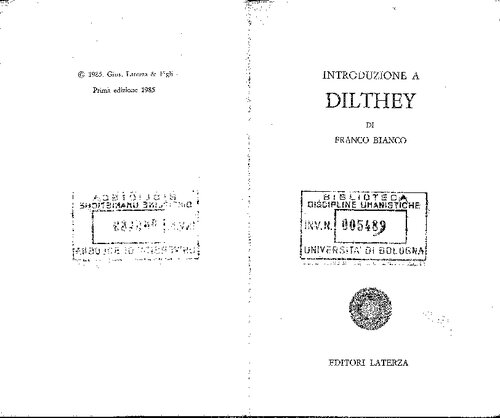 Introduzione a Dilthey