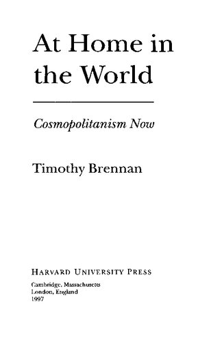 At Home in the World: Cosmopolitanism Now