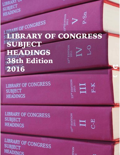 Library of Congress Subject Headings, 38e, Complete (LCSH)