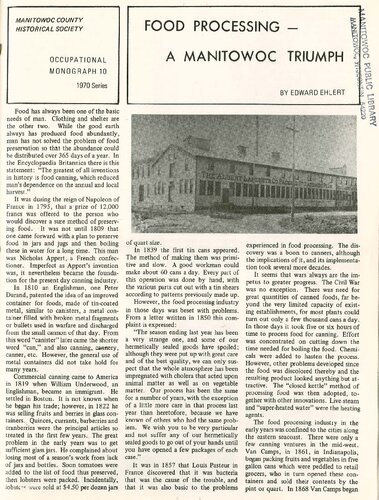 Food processing - a Manitowoc triumph