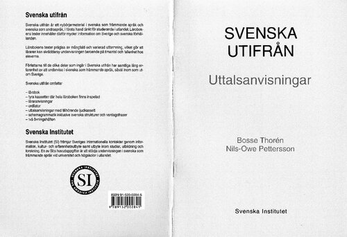 Svenska utifrån. Uttalsanvisningar