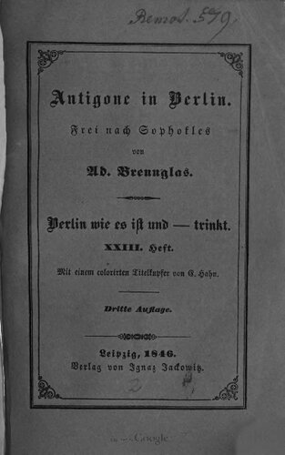 Antigone in Berlin, frei nach Sophokles