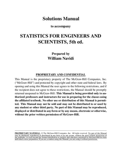 Statistics for Engineers and Scientists ISM